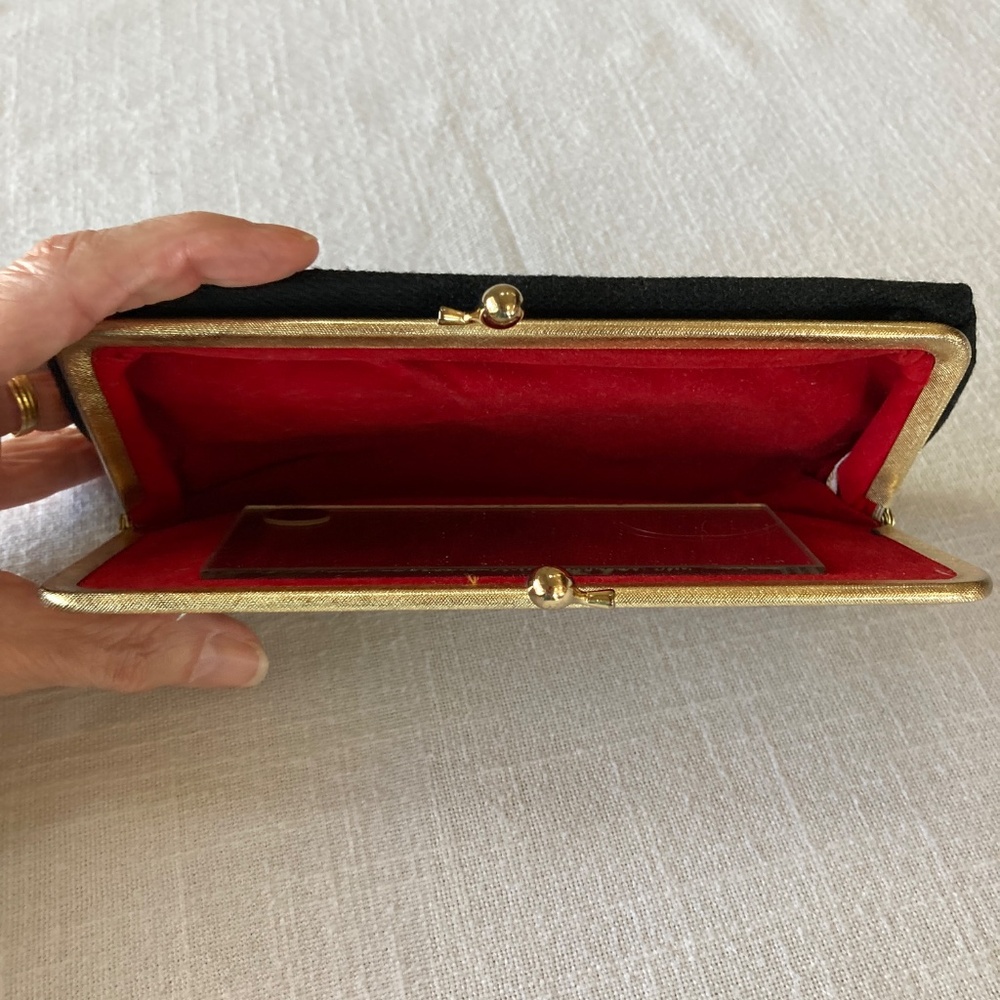 Vintage Petit Point Tapestry Clutch Purse 1950s Made in Japan Floral Evening Bag - Picture 5 of 8